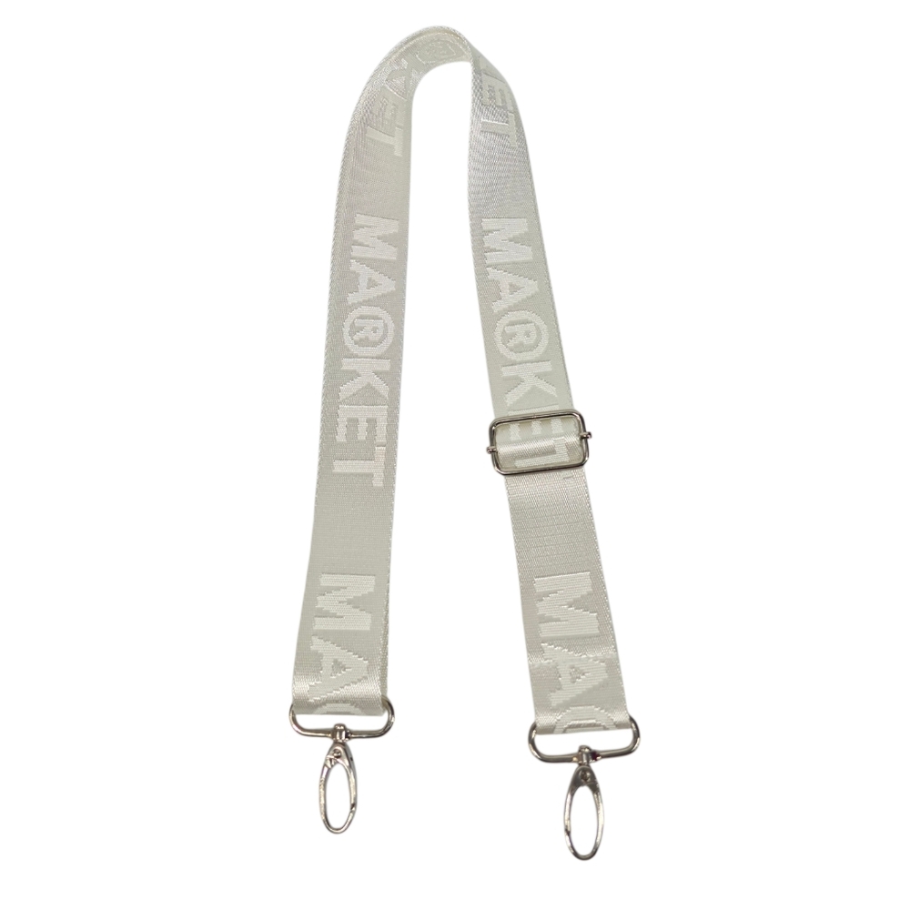 Chinatown Market White Logo Web Crossbody Bag Strap Adjustable 1.5" by MA®KET